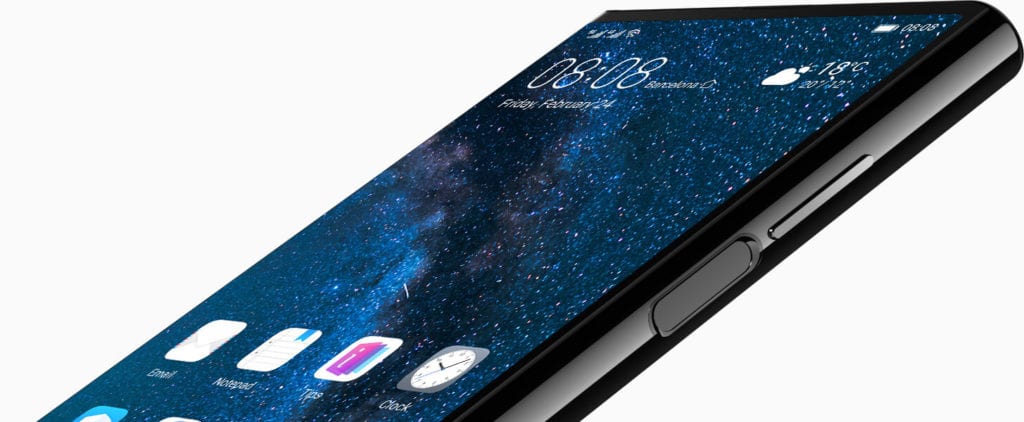 Écran du Huawei Mate X en gros plan