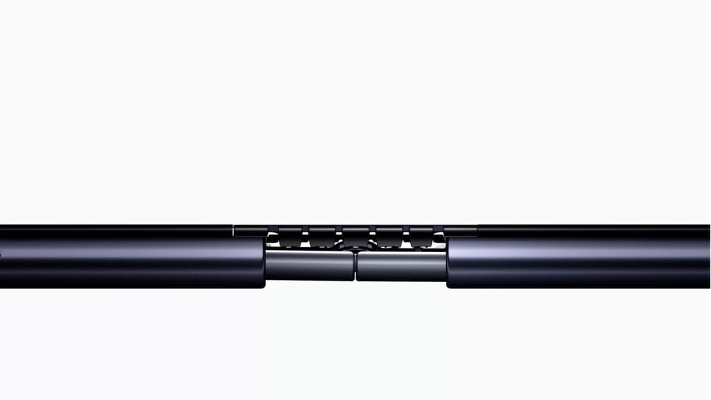 Charnière du Huawei Mate X vue de profil
