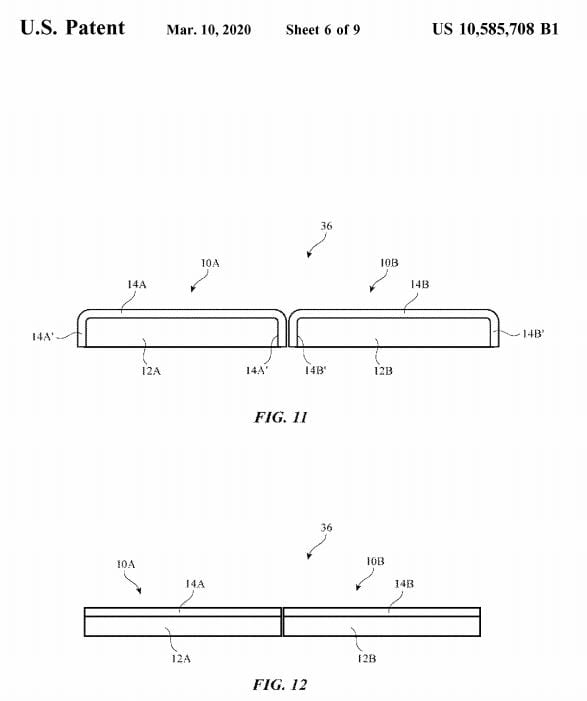 Schéma du brevet américain d’Apple pour un appareil pliable à deux écrans