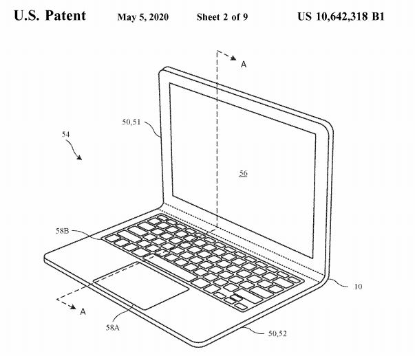 Illustration d’un MacBook pliable d’une seule pièce