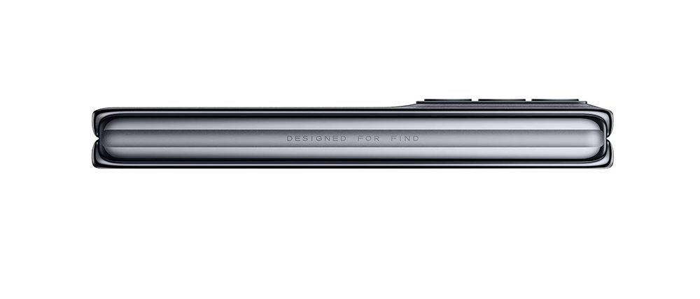 Oppo Find N plié, vu de profil