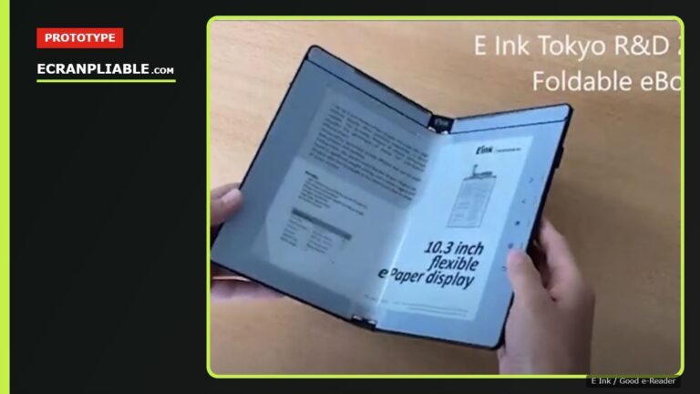 Prototype de liseuse pliable E Ink de 10,3 pouces, ouvert comme un livre