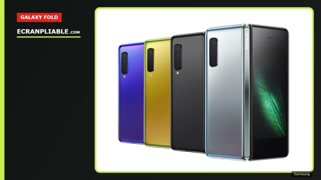 Le Samsung Galaxy Fold dans ses quatre coloris